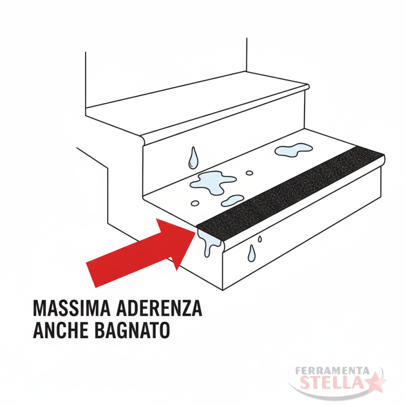 Striscia antiscivolo sdrucciolo pre tagliate | ferramentastella.it