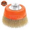SPAZZOLA IN ACCIAIO A TAZZA SEMPLICE x SMERIGLIATRICE ANGOLARE - WOKIN - x SPAZZOLARE PULIRE RIMUOVERE - MM 75 - M 14
