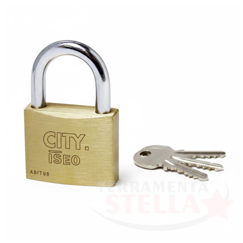 Lucchetto ottone mm 30 cancello catena iseo | ferramentastella.it