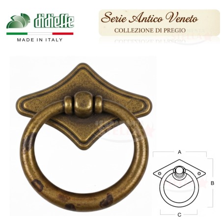 Maniglia ottone anticato antico veneto | ferramentastella.it