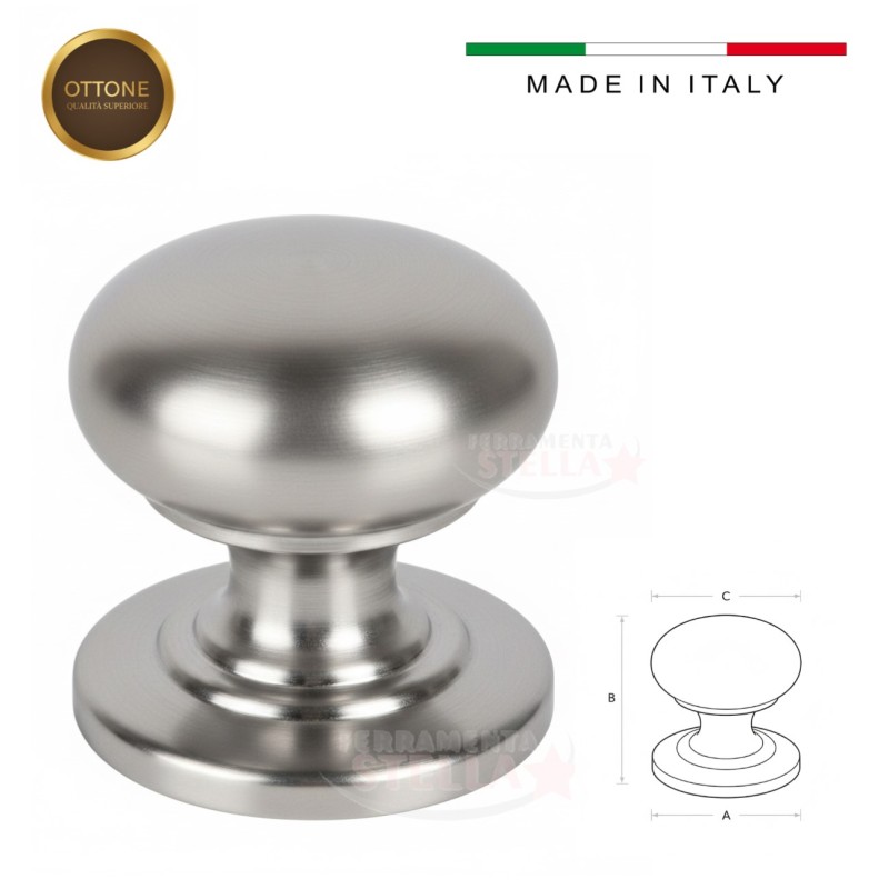pomolino pomolo per mobili diam 25 cromo satinato | ferramentastella