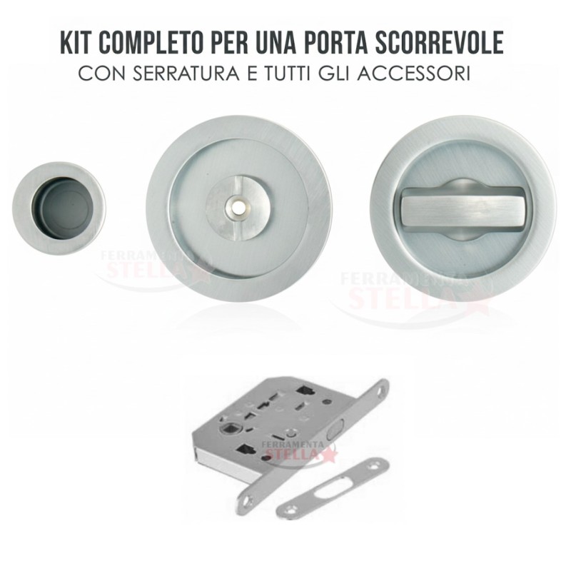 Kit completo porte scorrevoli cromo satinato | ferramentastella.com