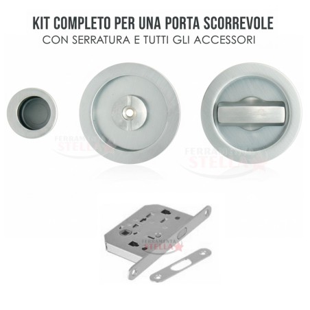 Kit completo porte scorrevoli cromo satinato | ferramentastella.com
