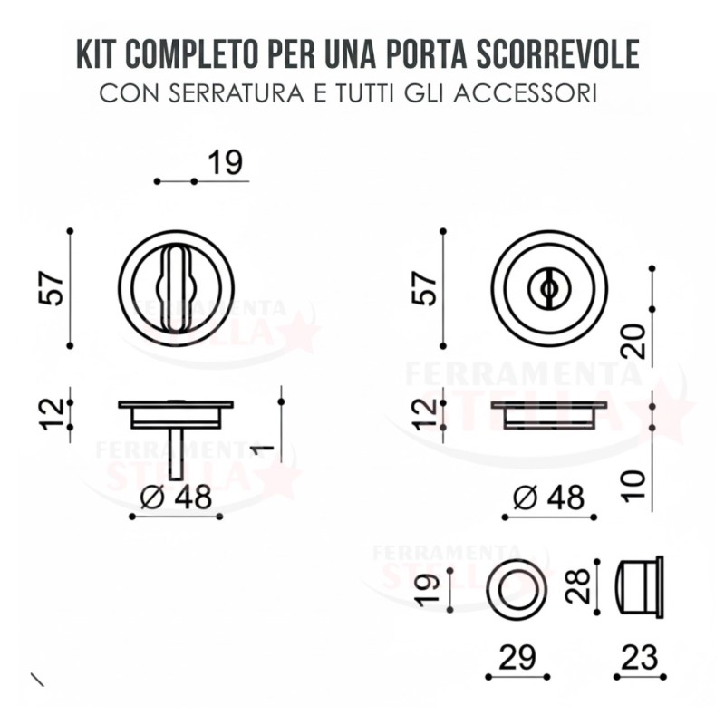 kit porte scorrevoli oro lucido | ferramentastella.com