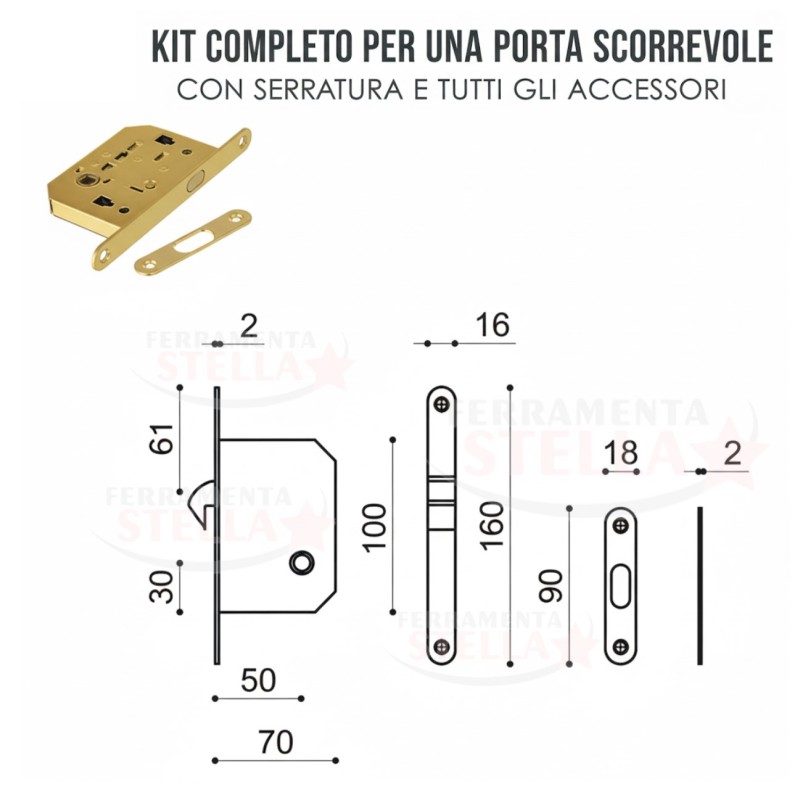 kit porte scorrevoli oro lucido | ferramentastella.com