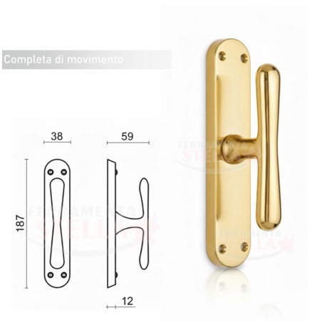 Cremonese maniglia finestre balconi ottone | ferramentastella.it