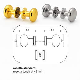 Coppia pomolo cromo satinato porta portone | ferramentastella.it 2