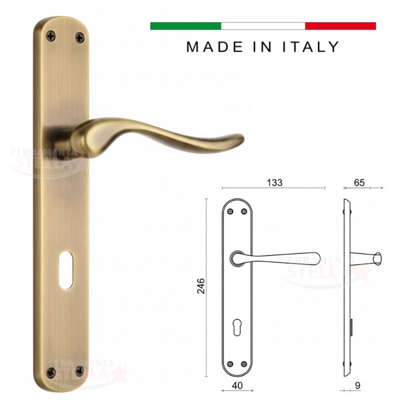 Coppia maniglie maniglia placca bronzo bronzata | ferramentastella.it