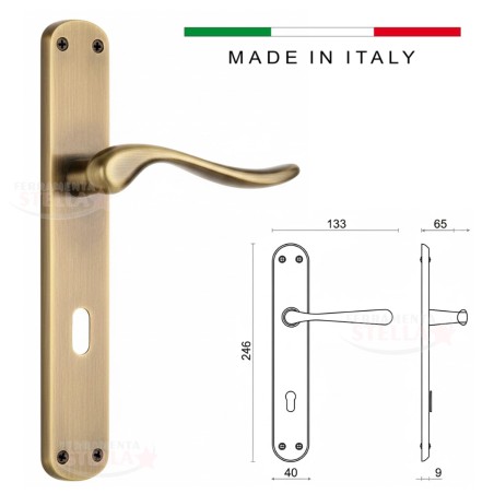 Coppia maniglie maniglia placca bronzo bronzata | ferramentastella.it