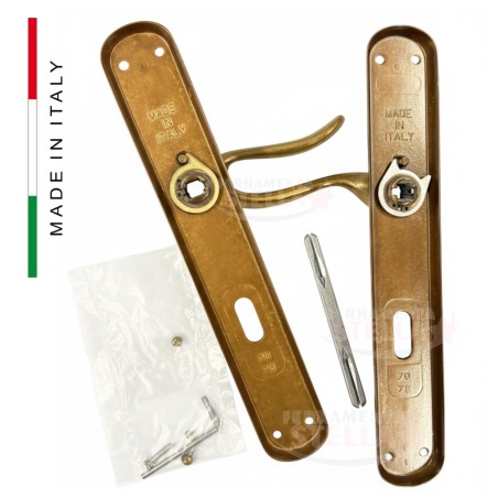 Coppia maniglie maniglia placca bronzo bronzata | ferramentastella.it
