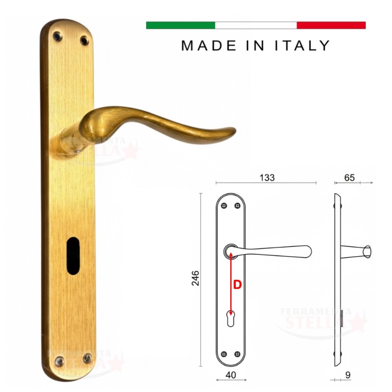 Coppia maniglie maniglia placca bronzo bronzata | ferramentastella.it