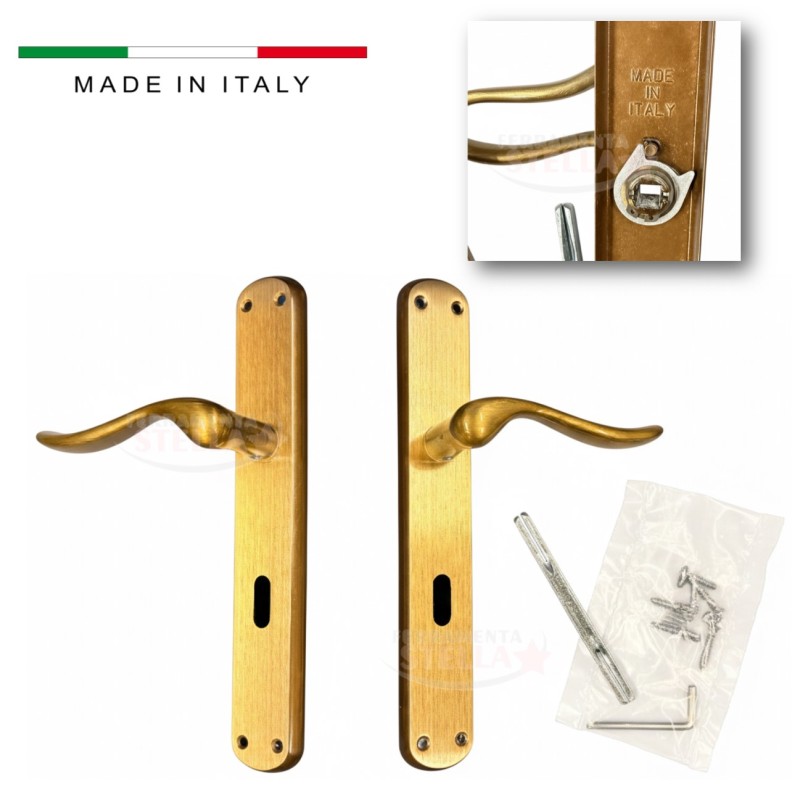 Coppia maniglie maniglia placca bronzo bronzata | ferramentastella.it