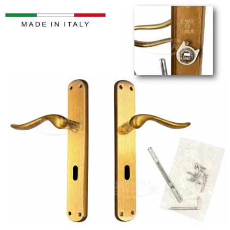Coppia maniglie maniglia placca bronzo bronzata | ferramentastella.it