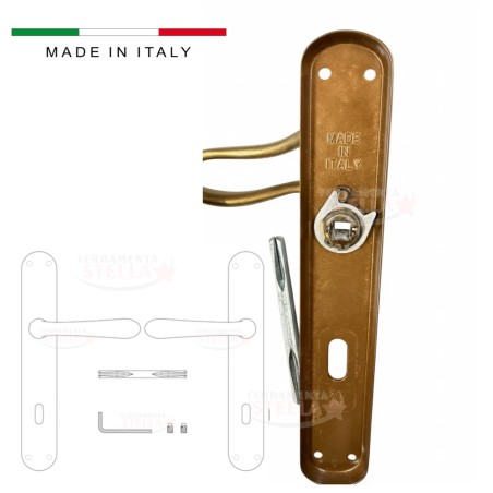 Coppia maniglie maniglia placca bronzo bronzata | ferramentastella.it