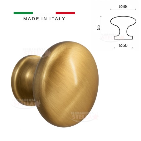Pomolo fisso bronzo graffiato ø 65 maniglia portone | ferramentastella.it