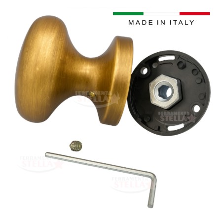 Pomolo fisso bronzo graffiato ø 65 maniglia portone | ferramentastella.it