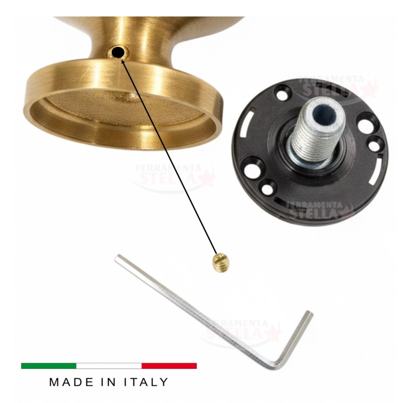 Pomolo fisso bronzo graffiato ø 65 maniglia portone | ferramentastella.it