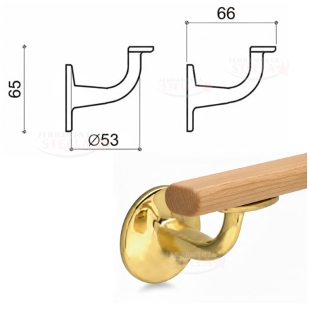 Supporto corrimano scala ottone | ferramentastella.it