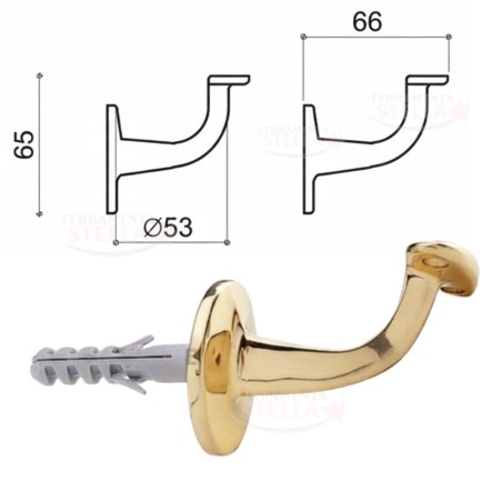 Supporto corrimano scala ottone | ferramentastella.it