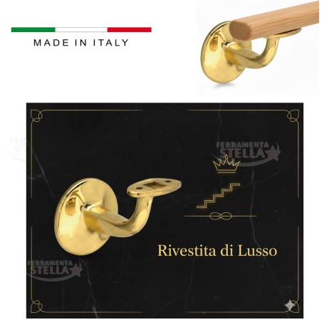 Supporto corrimano scala ottone | ferramentastella.it