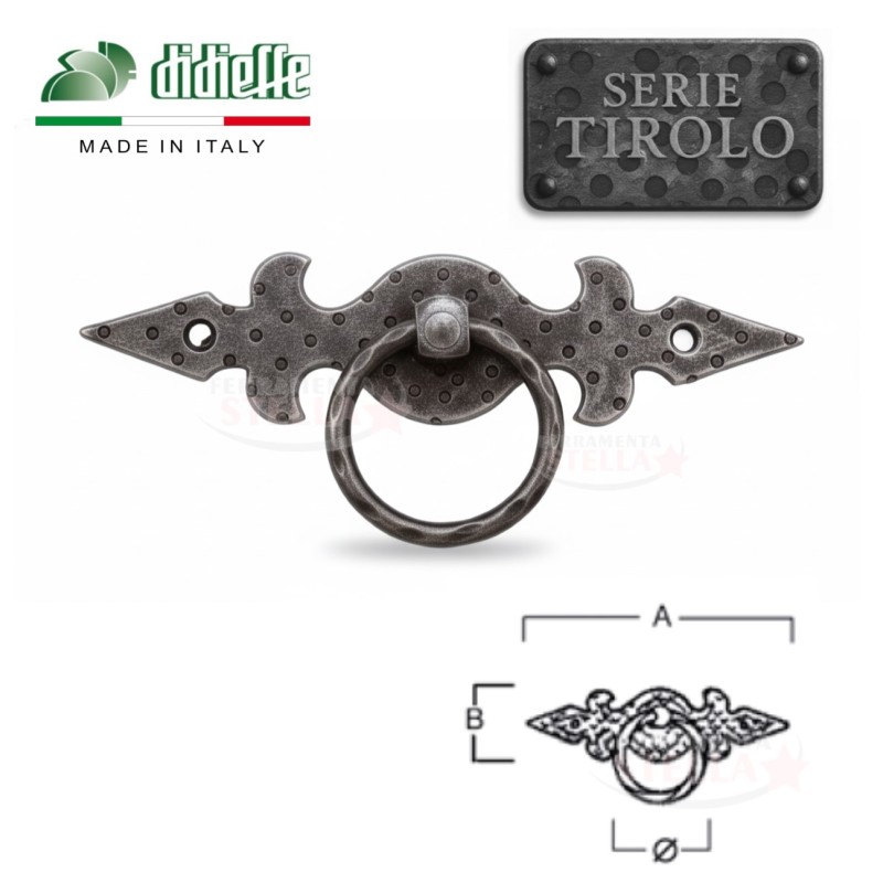 Magniglietta pendente ferro battuto x mobili | ferramentastella.it