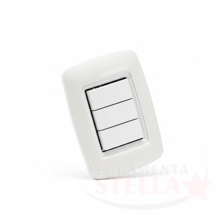 placca life 3 posti x bticino living bianca | ferramentastella.com