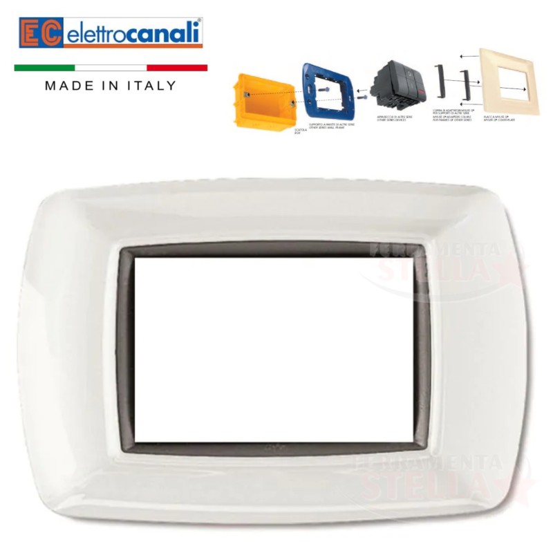 placca life 3 posti x bticino living bianca | ferramentastella.com