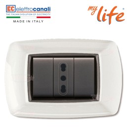 placca life 3 posti x bticino living bianca | ferramentastella.com 2