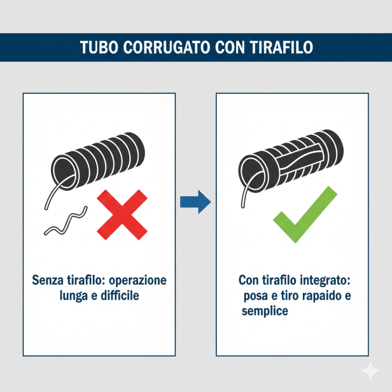 Tubo corrugato tirafilo passacavi elettrici ø 25  | ferramentastella