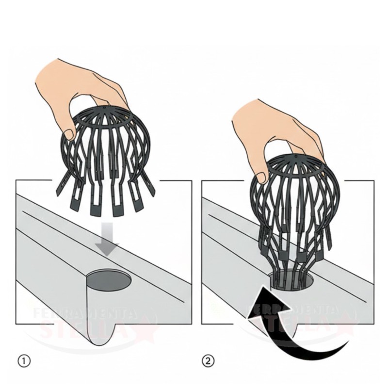 Parafoglie per Grondaia Nero - per Fori 60-120 | ferramentastella.com