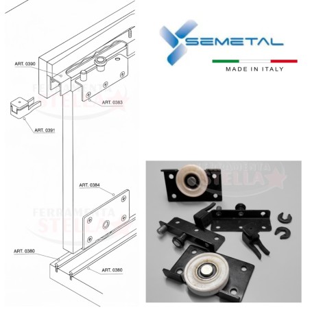 Sistema scorrevole per porte in legno Semetal | ferramentastella.it