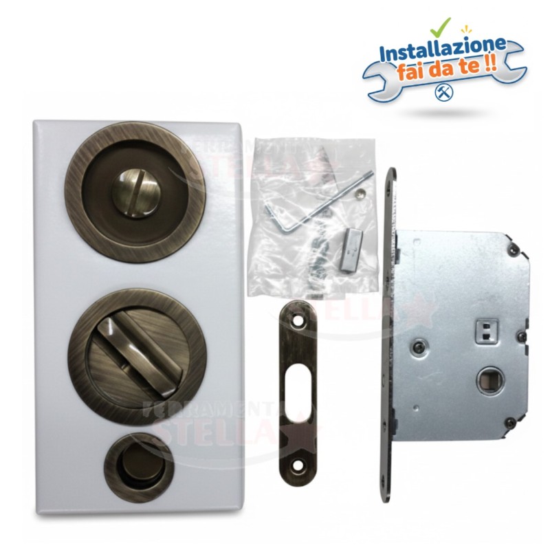 Kit maniglia porte scorrevoli bronzo graffiato | ferramentastella.com