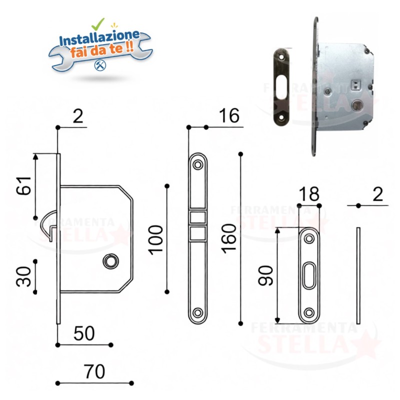Kit maniglia porte scorrevoli bronzo graffiato | ferramentastella.com