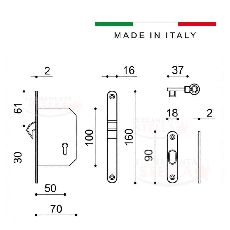 Kit porte scorrevoli scrigno con serratura maniglia mariva | ferramentastella.it