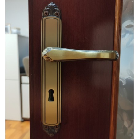 Coppia maniglie maniglia con placca porta bronzo | ferramentastella.it