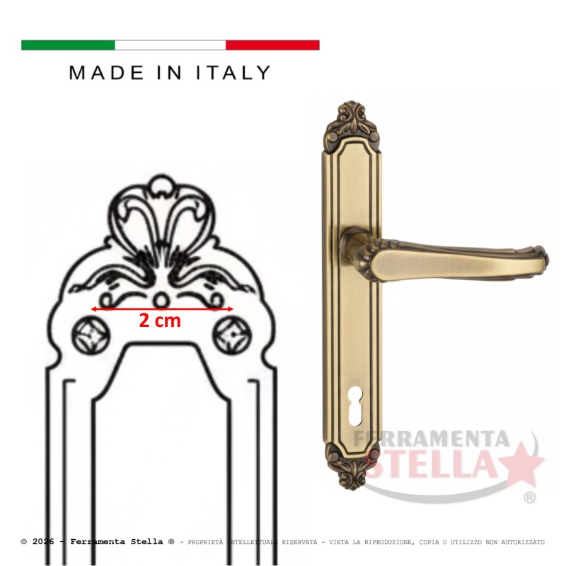 Coppia maniglie maniglia con placca porta bronzo | ferramentastella.it