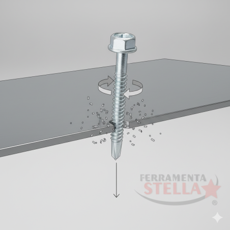 Vite Autoperforante Metallo 6.3x120 mm Bianca   | ferramentastella.it