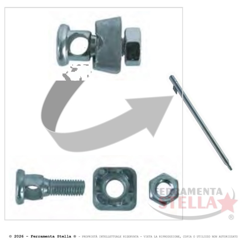 Bullone Paletto Dispersore M10x25 Testa Forata | ferramentastella.com