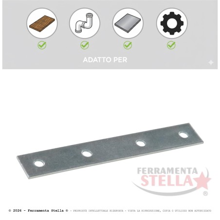 Lastrina piastrina piastra dritta retta | ferramentastella.it