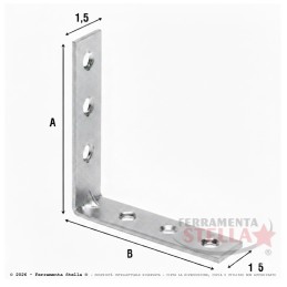 Lastrina 4 Fori Angolare – 10x10 cm – Zincata | ferramentastella.com 2