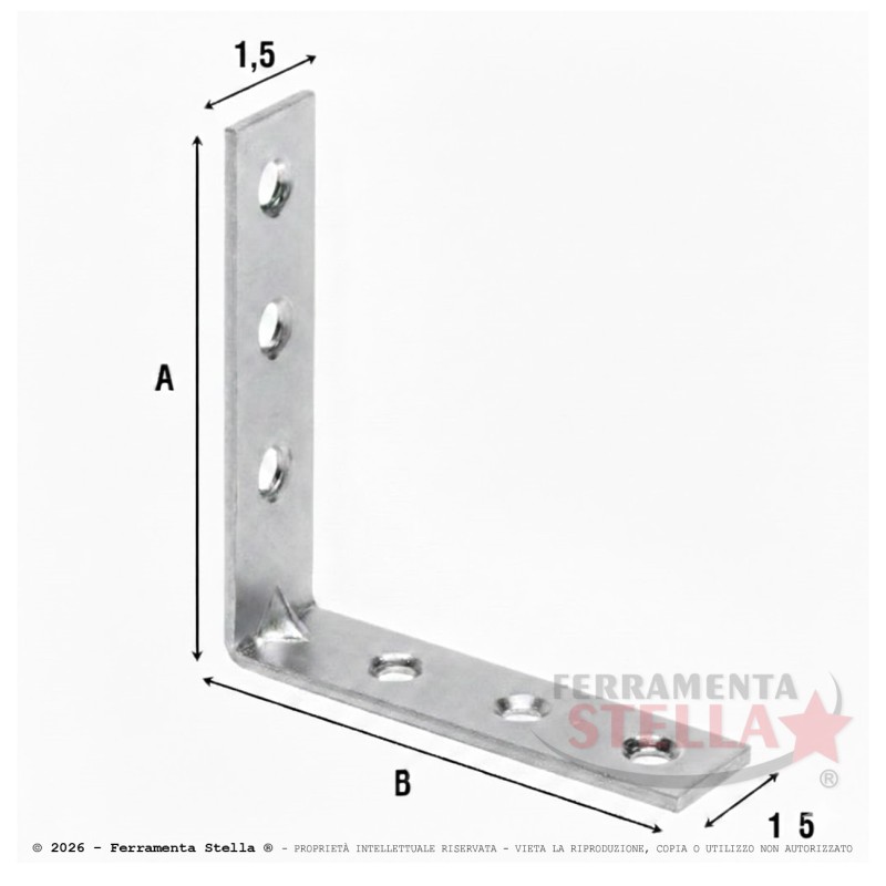 Lastrina 4 Fori Angolare – 10x10 cm – Zincata | ferramentastella.com
