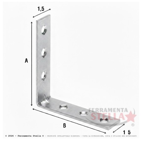 Lastrina 4 Fori Angolare – 10x10 cm – Zincata | ferramentastella.com