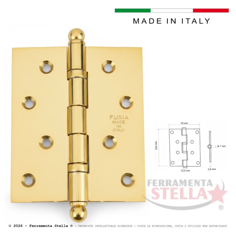 Cerniera cuscinetti a sfera ottonata SOTTOCOSTO  | ferramentastella.it