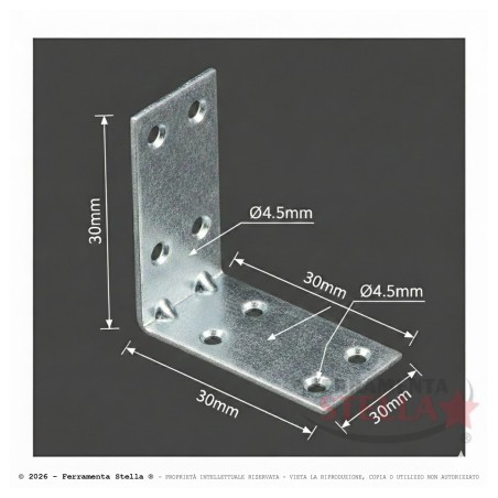 Piastra giunzione 30x30x30 x travi lamellari |  ferramentastella.it