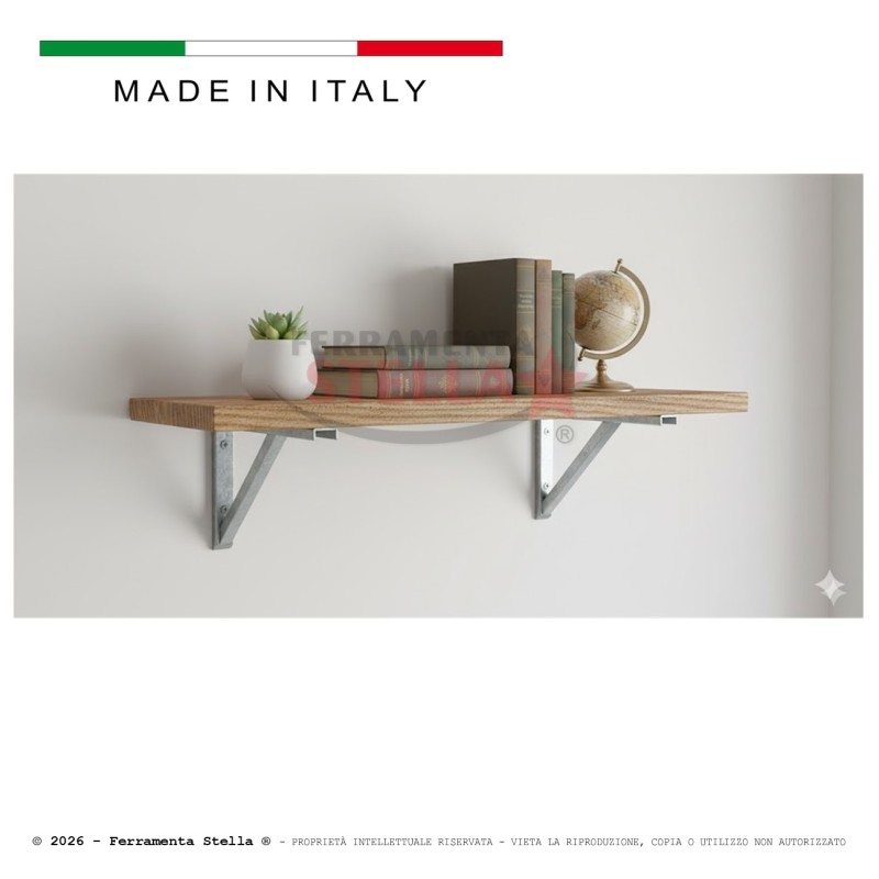 Reggimensola ripostiglio zinco 30cm portata 80kg | ferramentastella.com