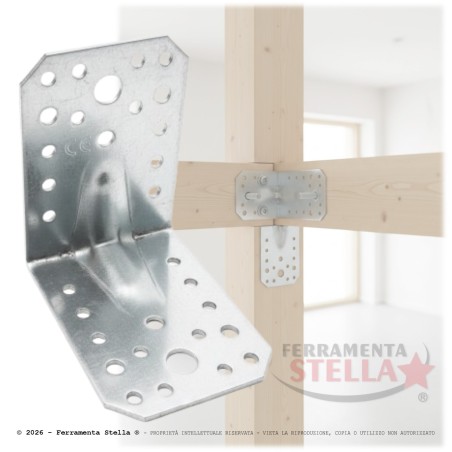 Giunzione gazebo pesante angolare nervata 85X65 | ferramentastella.it