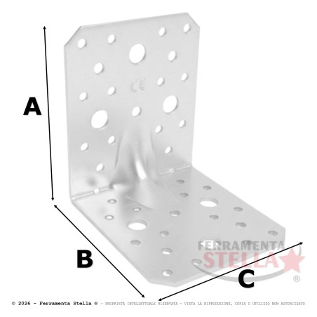 Giunzione Angolare CE 100x100 sp.2,5 larga 90mm | ferramentastella.com