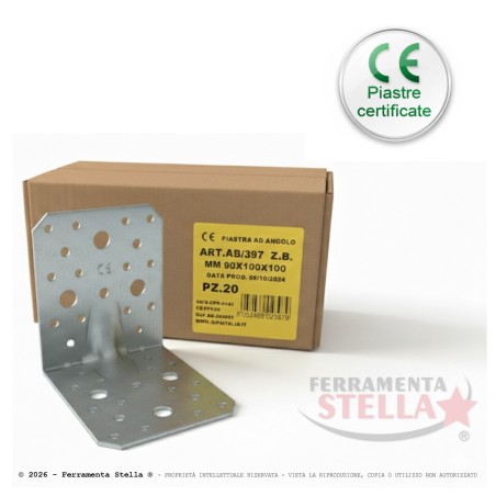 Giunzione Angolare CE 100x100 sp.2,5 larga 90mm | ferramentastella.com