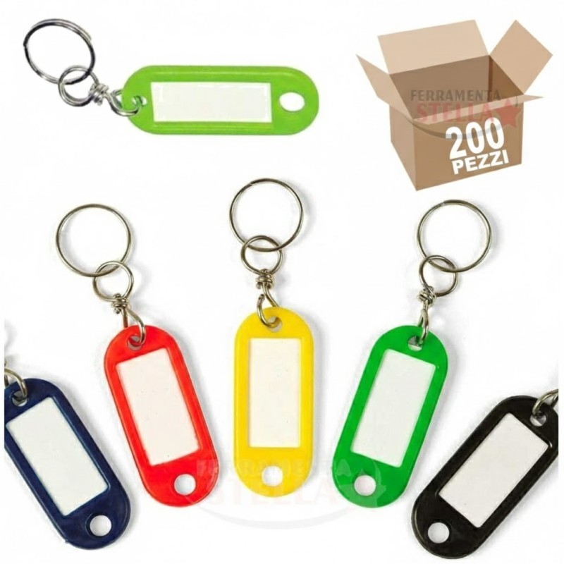 100 pz porta chiavi colorati con anello vari colori misti  |  ferramentastella.com