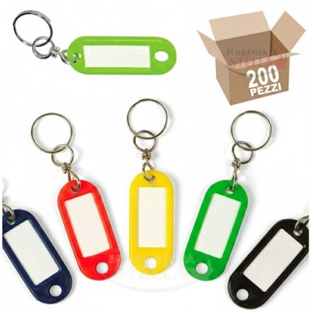 100 pz porta chiavi colorati con anello vari colori misti  |  ferramentastella.com